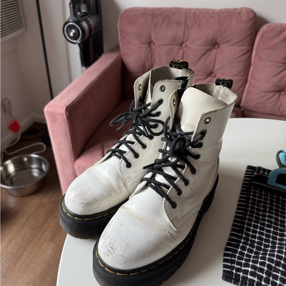 White platform doc martens